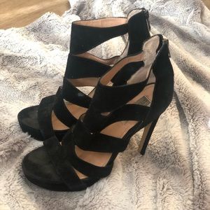 Black Velvet Platform Heels